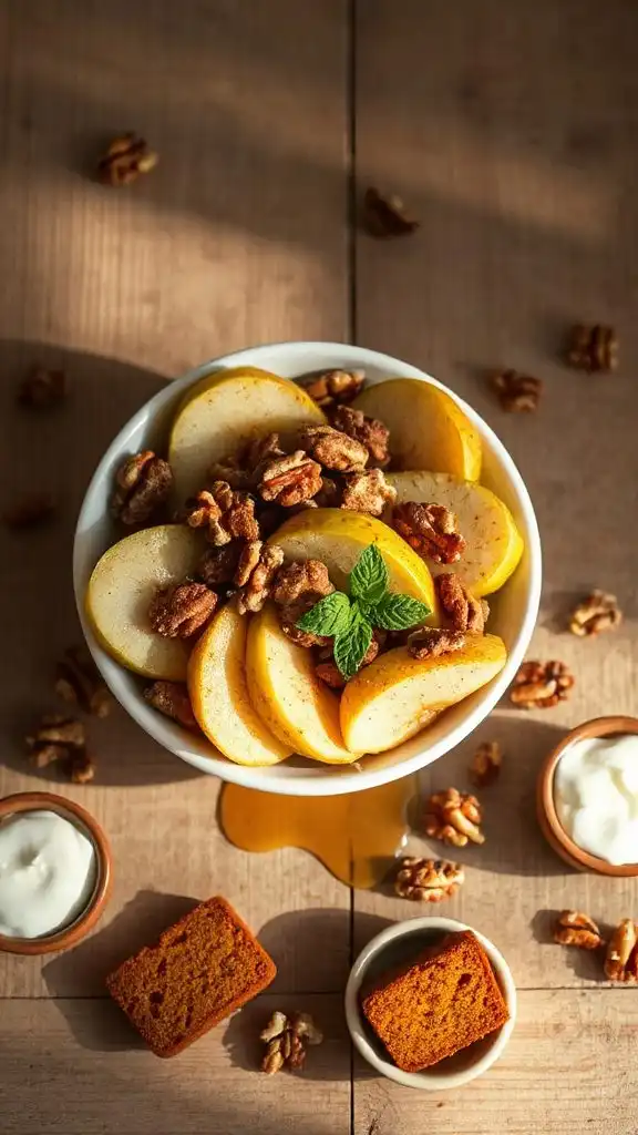 autumn inspired pear walnut salad