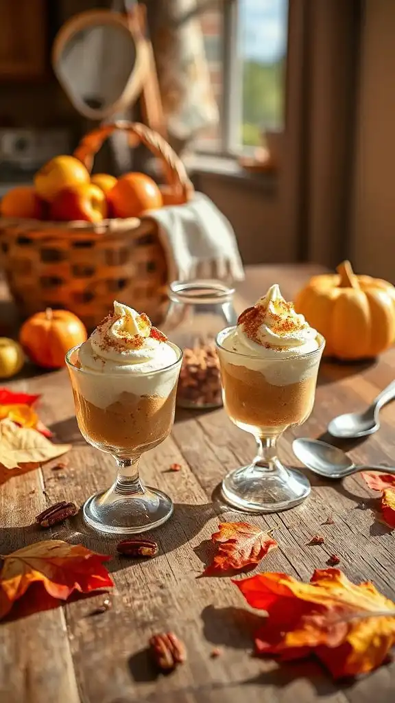 autumn inspired pumpkin mousse cups
