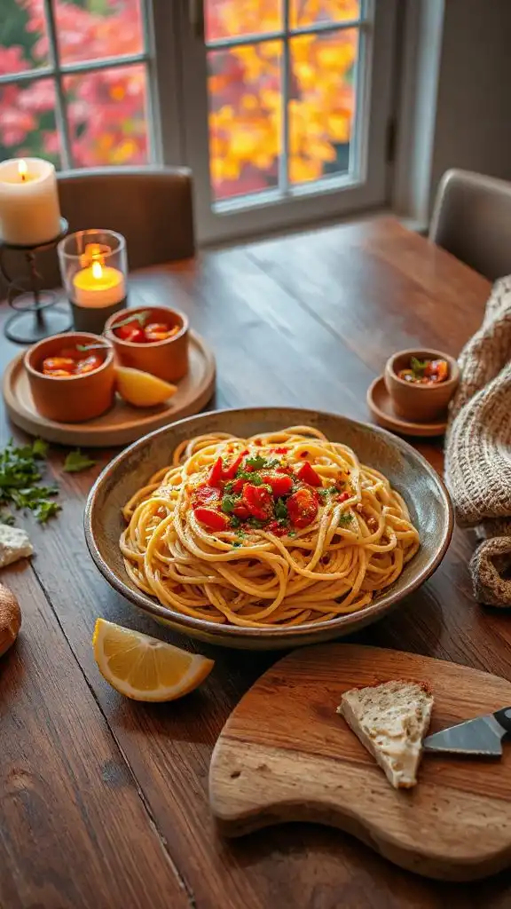 autumn inspired spaghetti dish