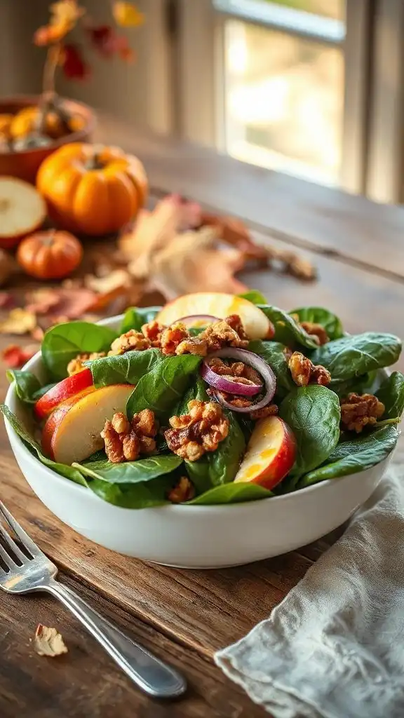 autumn inspired spinach salad recipe