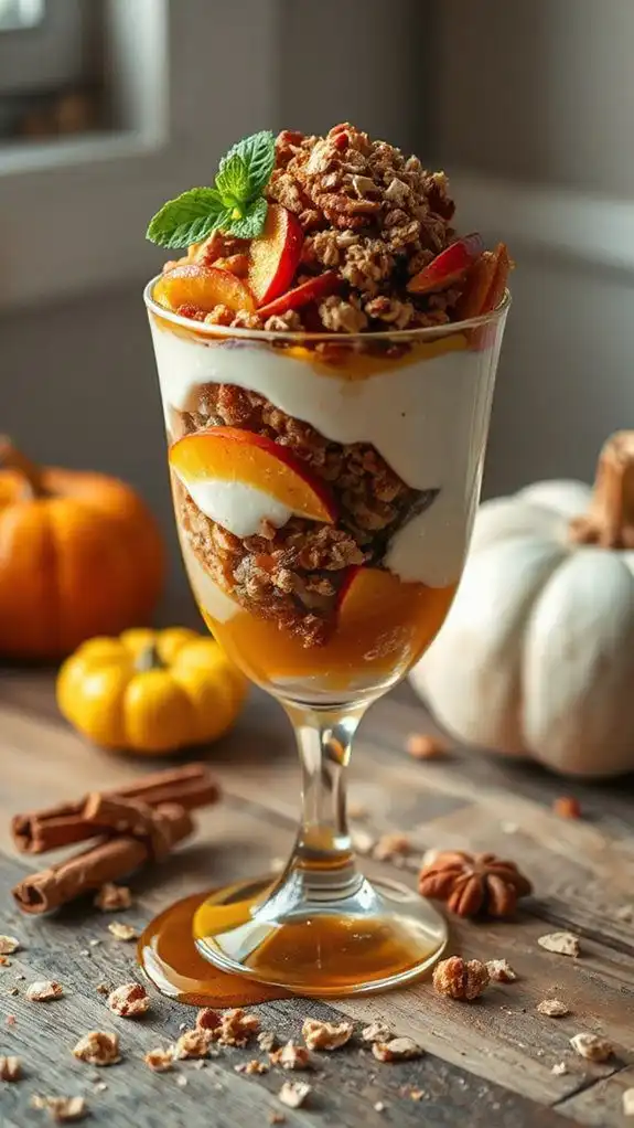 autumn inspired yogurt parfait recipe
