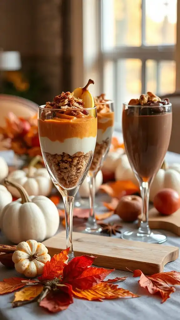 autumn layered fruit parfaits
