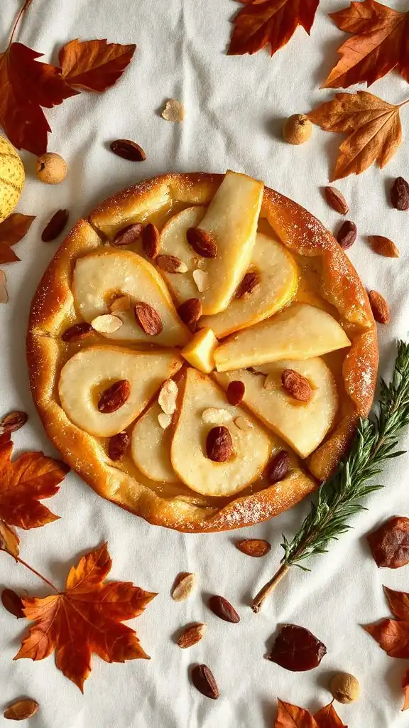 autumn pear almond tart