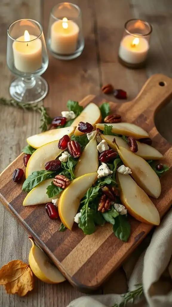 autumn pear gorgonzola salad