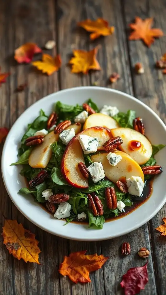 autumn pear gorgonzola salad