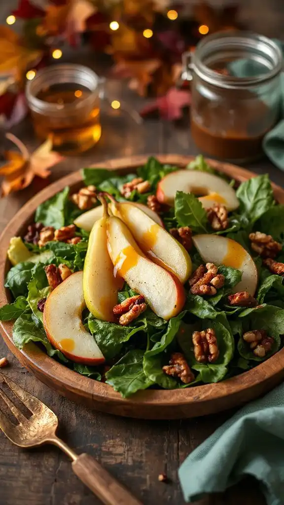 autumn pear walnut salad