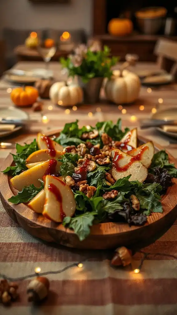 autumn pear walnut salad