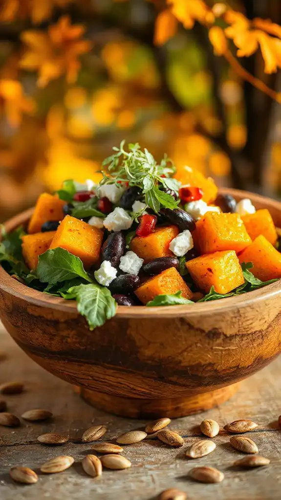 autumn pumpkin bean salad