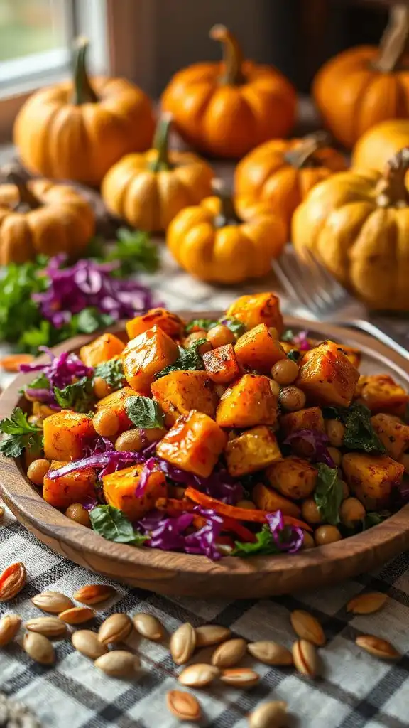 autumn pumpkin chickpea salad
