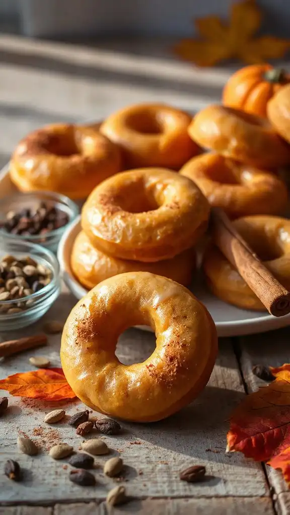 autumn pumpkin doughnut rings