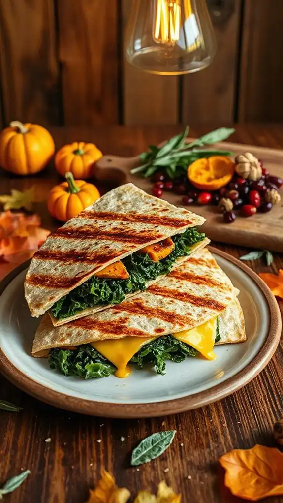 autumn quesadillas with kale