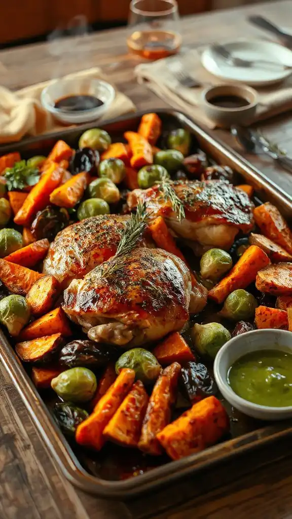 autumn roasted chicken thighs