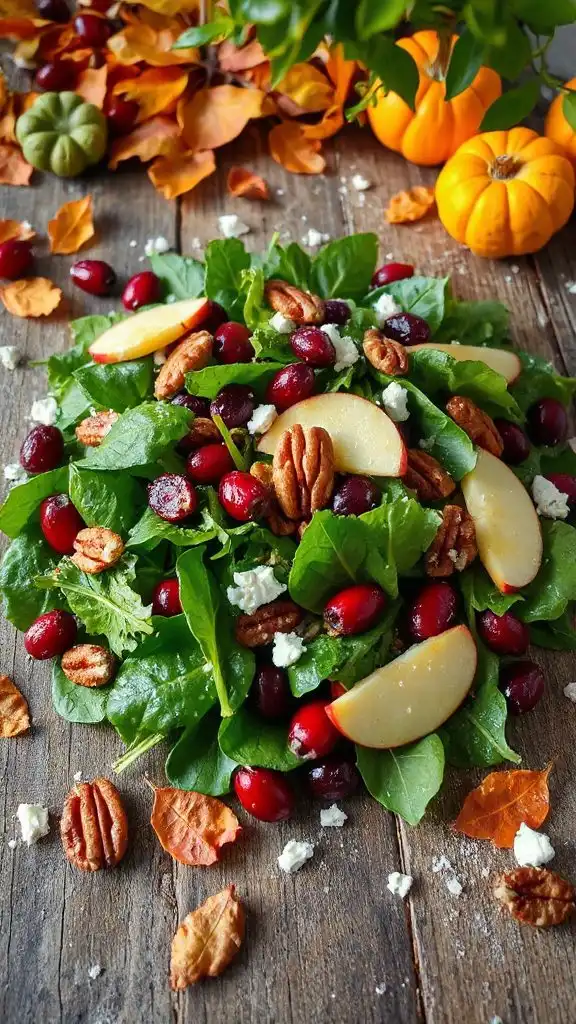 autumn salad with cranberries