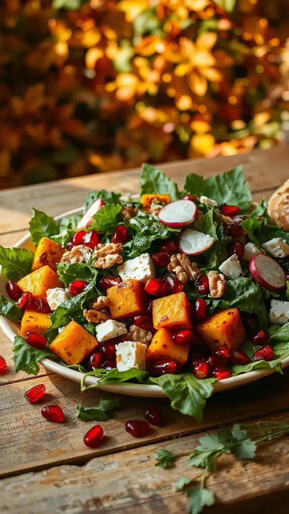 autumn salad with pomegranate