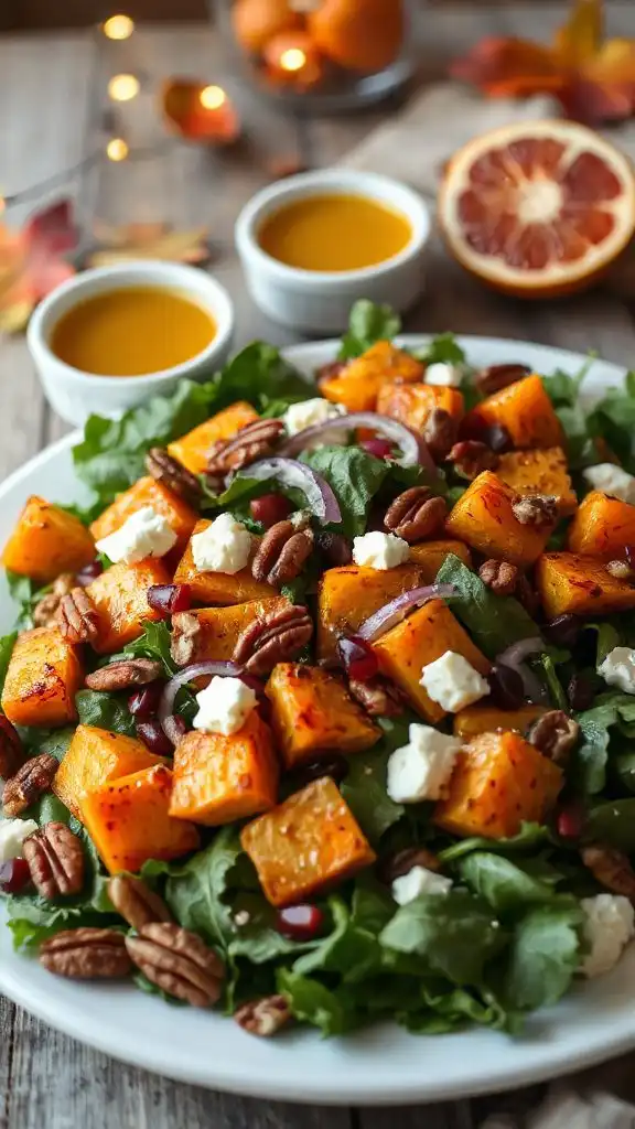 autumn salad with sweet potatoes