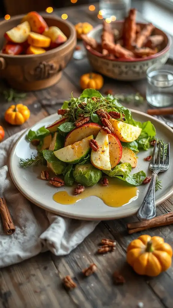 autumn salad with vinaigrette