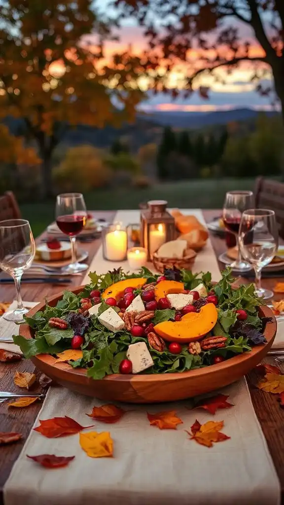 autumn salad with vinaigrette