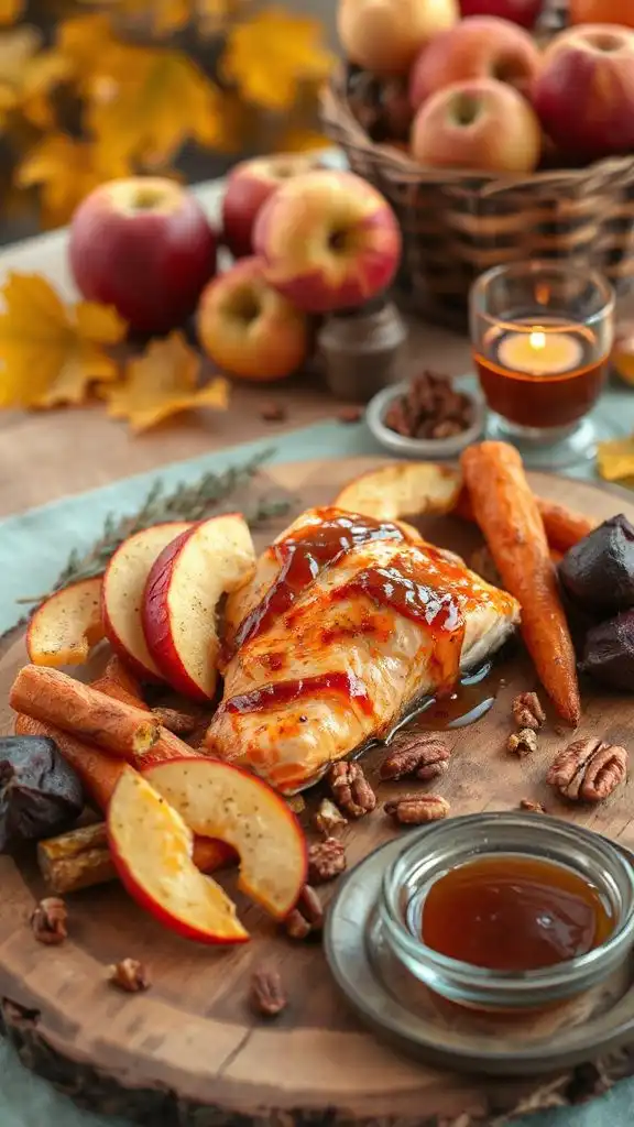 autumn salmon apple glaze
