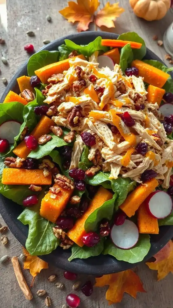 autumn shredded chicken salad