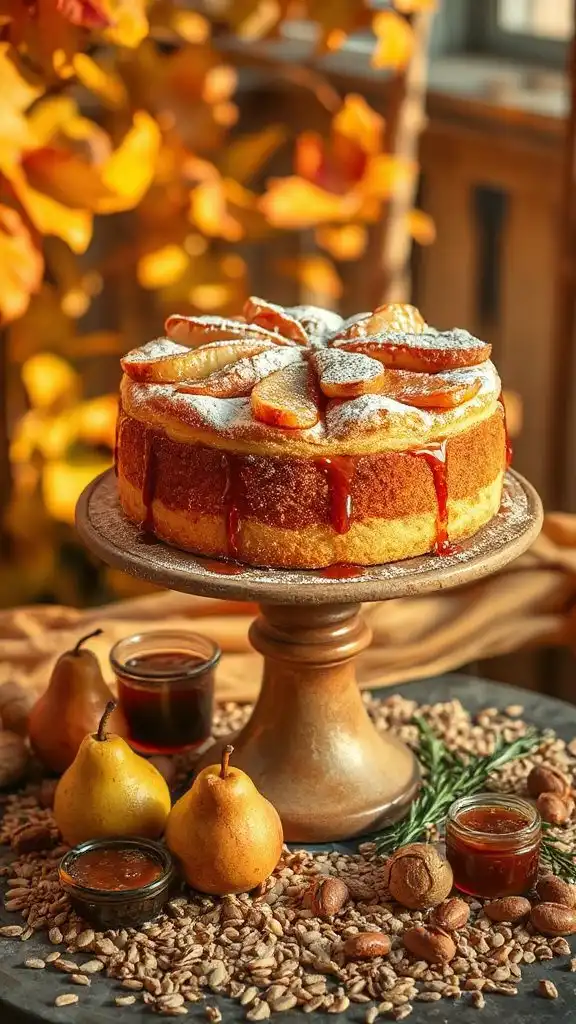 autumn spelt pear cake