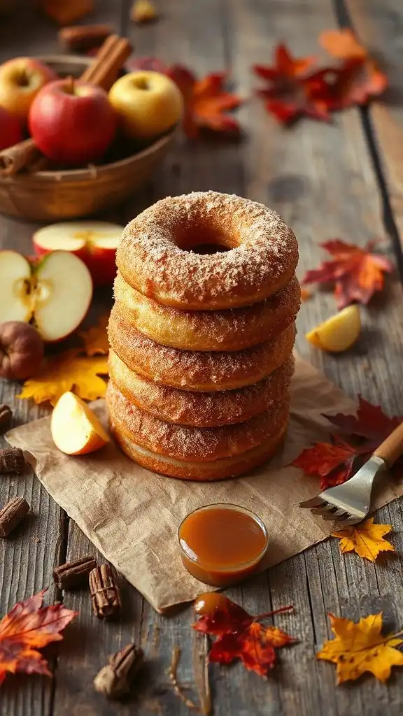 autumn spiced apple doughnuts