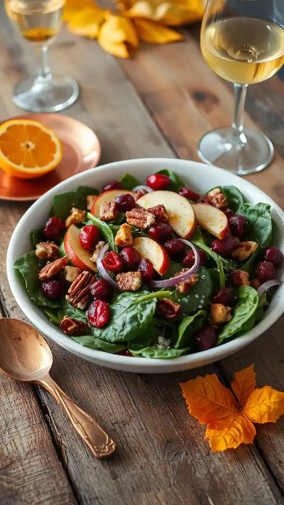 autumn spinach apple salad