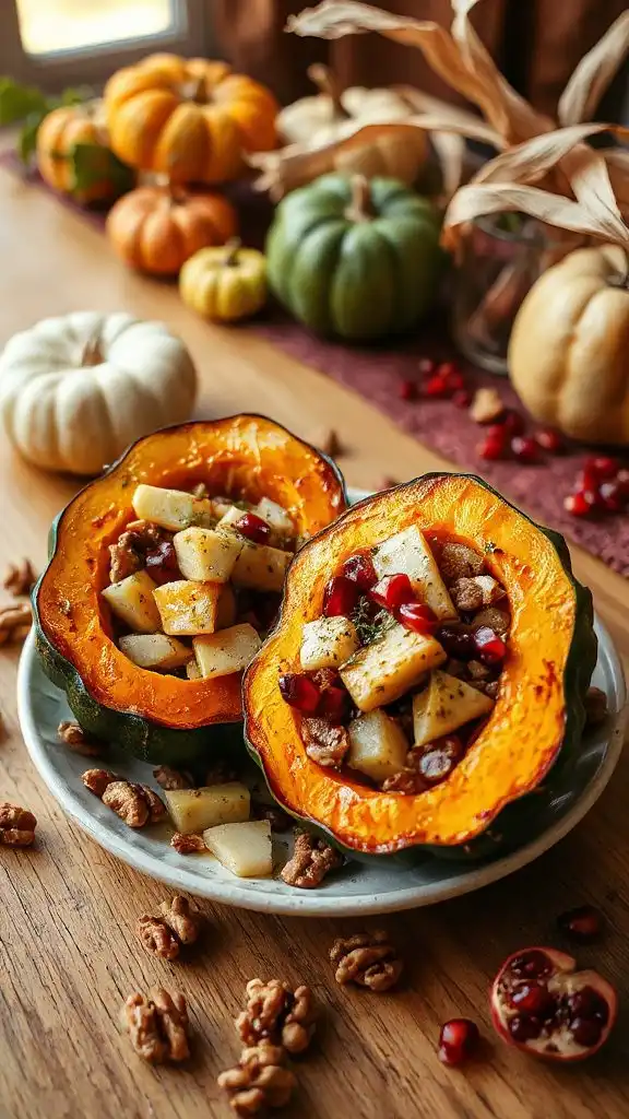 autumn stuffed acorn squash