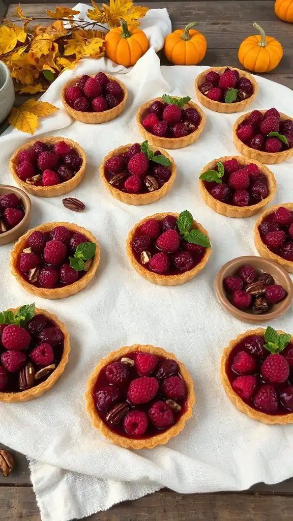 autumn tart with raspberries