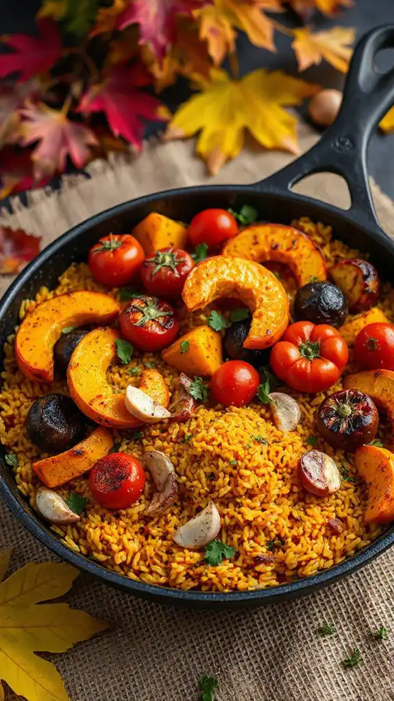 autumn vegetable paella recipe