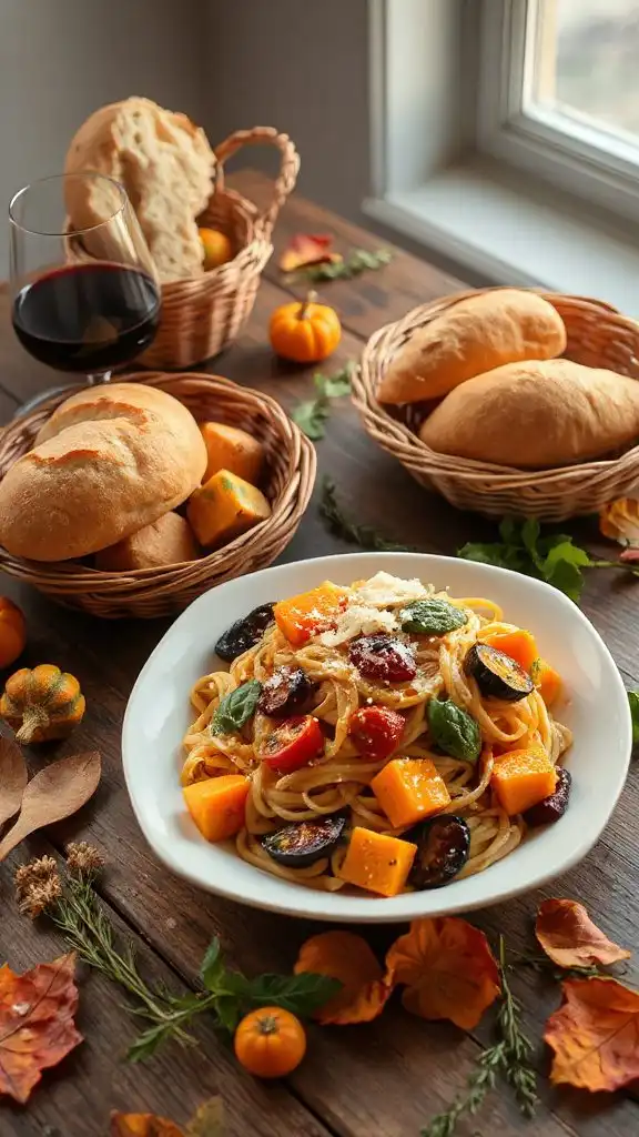 autumn vegetable pasta dish autumn vegetable pasta dish