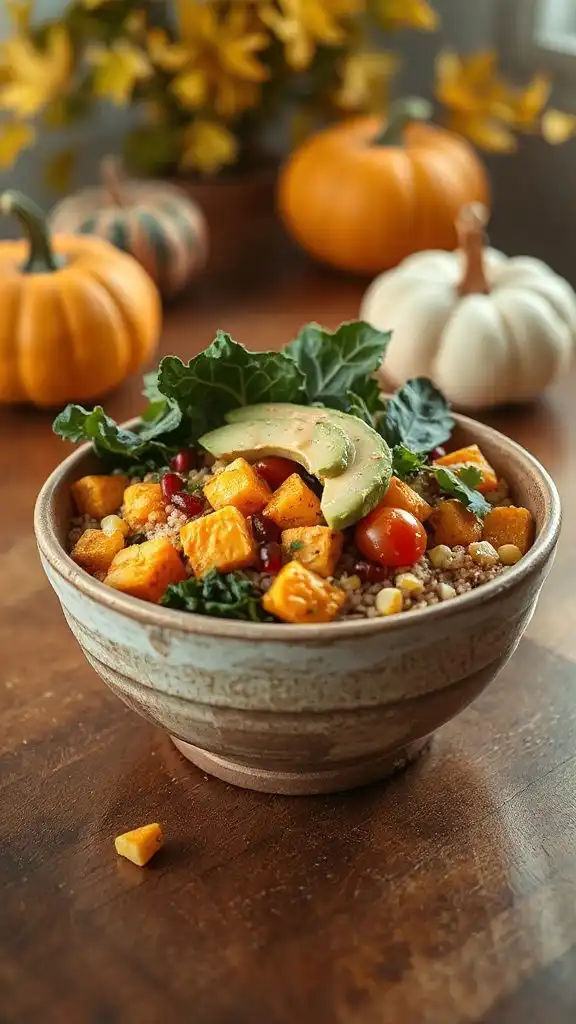 autumn vegetable quinoa bowl