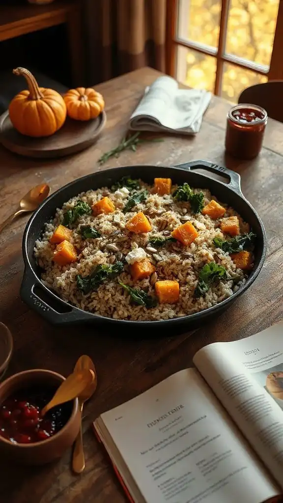 autumn vegetable rice casserole