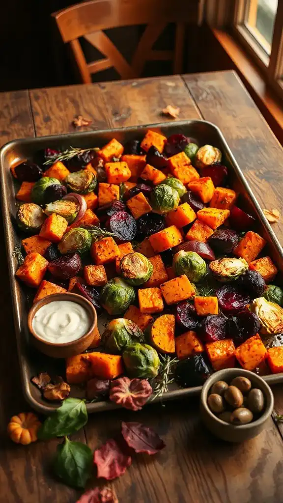 autumn vegetable sheet pan