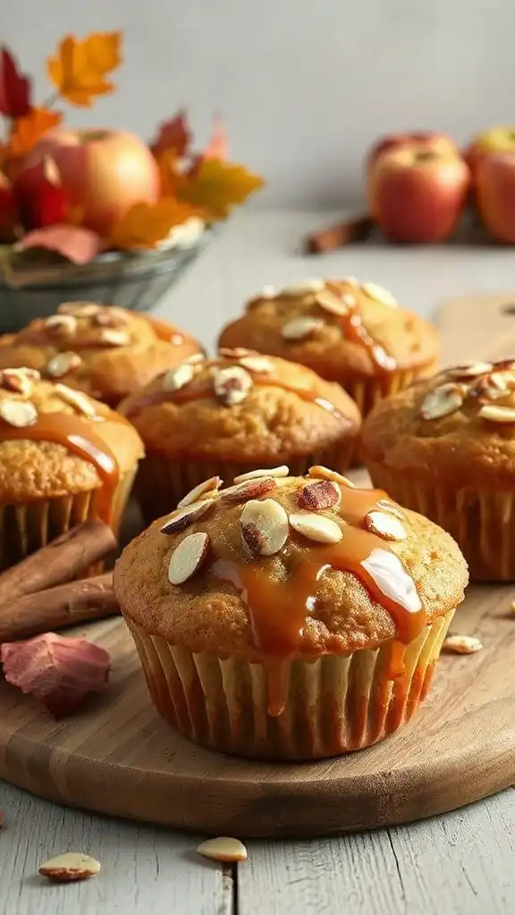 autumnal caramel apple muffins