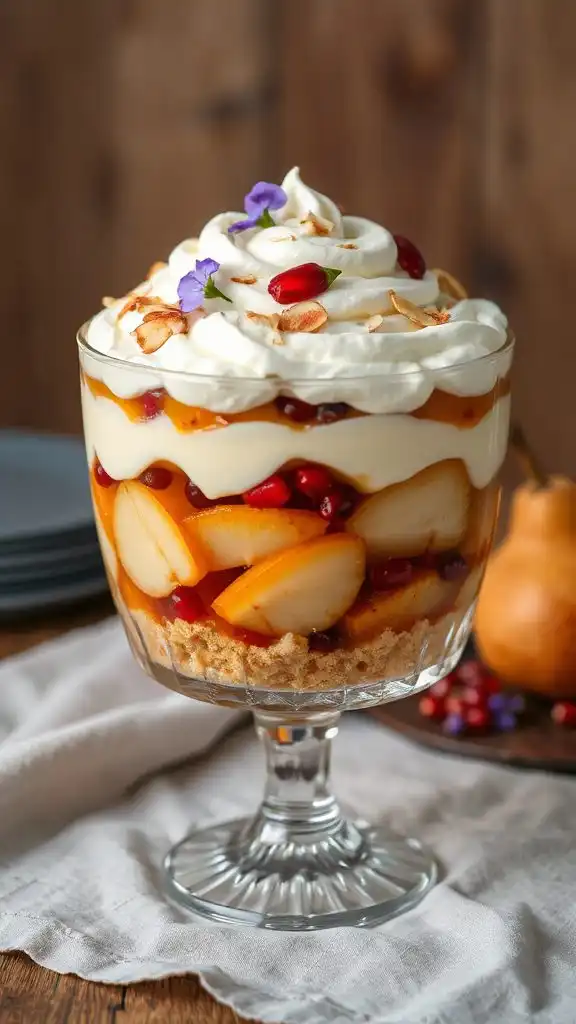autumnal pear almond trifle