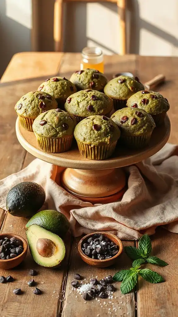 avocado chocolate chip muffins