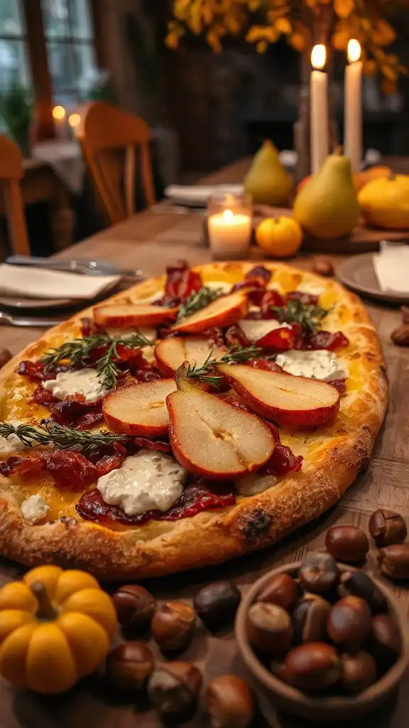 bacon and pear flatbread delight