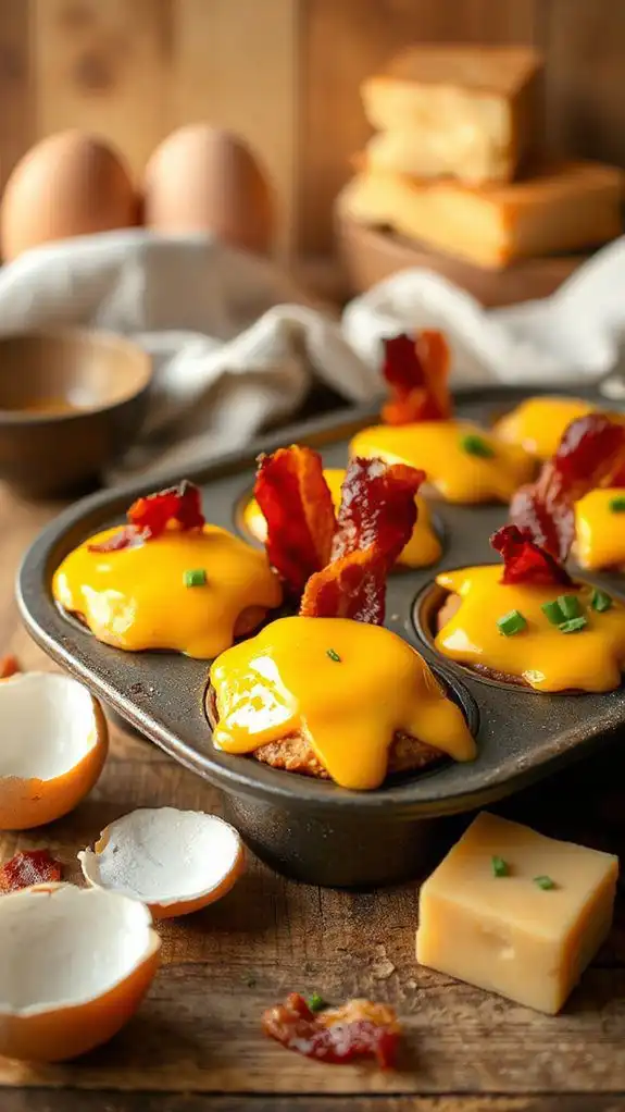 bacon cheddar egg muffins