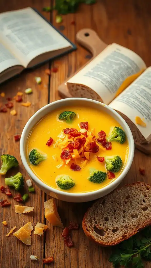 bacon infused broccoli cheddar soup