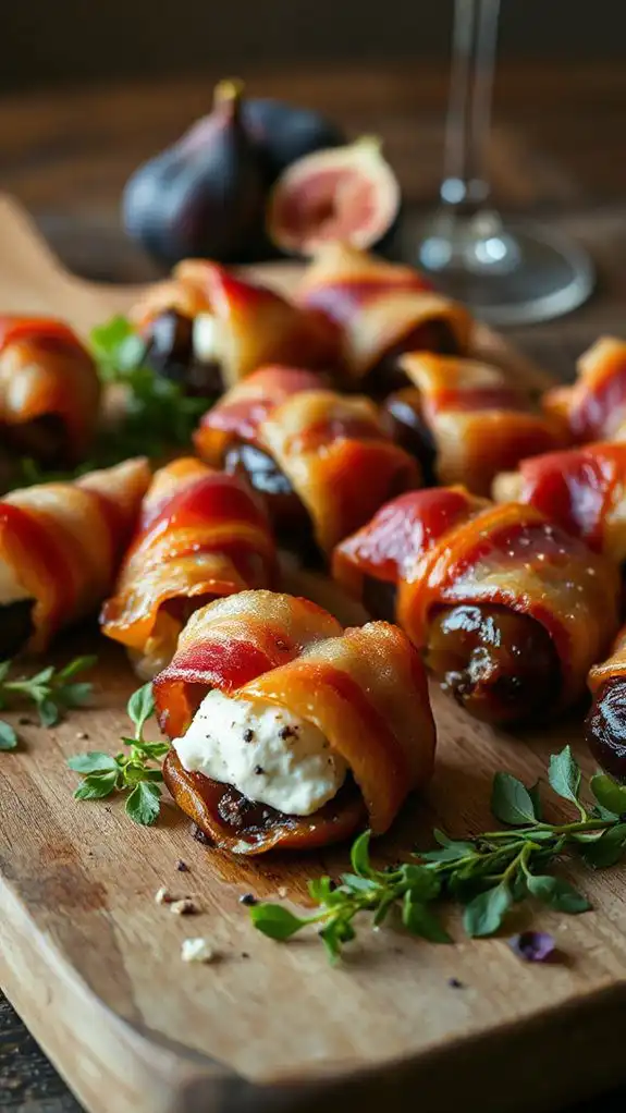 bacon wrapped fig cheese dates