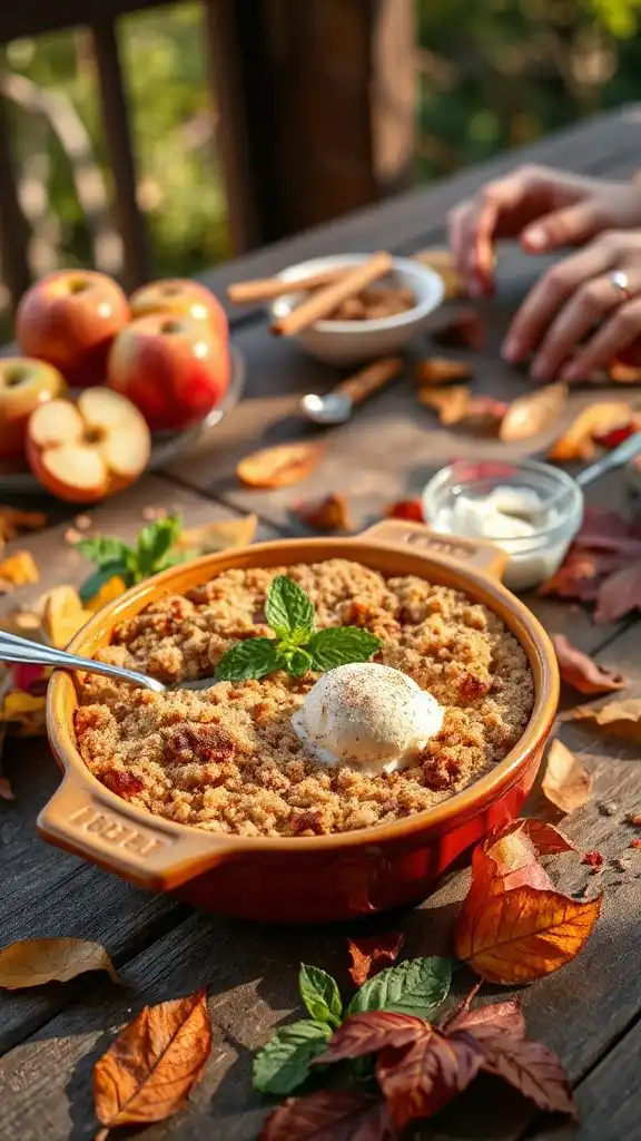 baked apples with crumbly topping