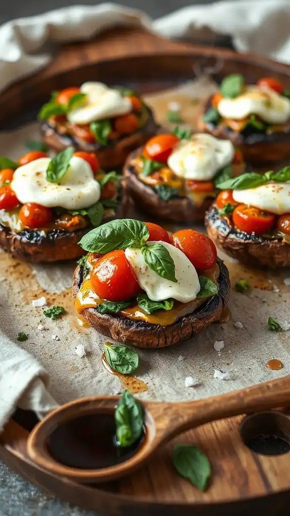 baked caprese stuffed mushrooms
