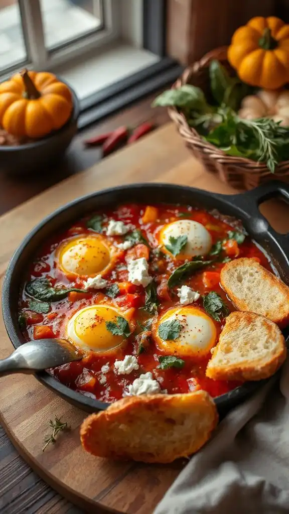 baked eggs with spinach