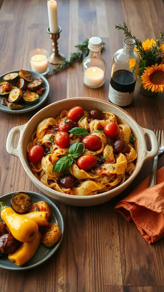 baked pasta with caprese flavors