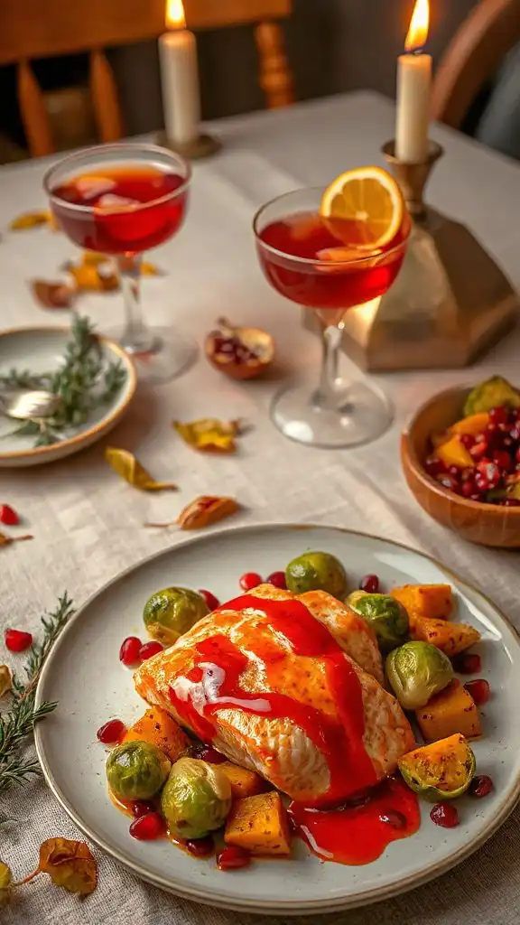 baked salmon with pomegranate