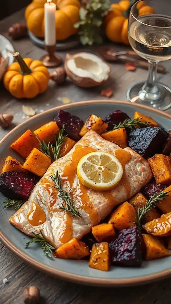 baked salmon with vegetables