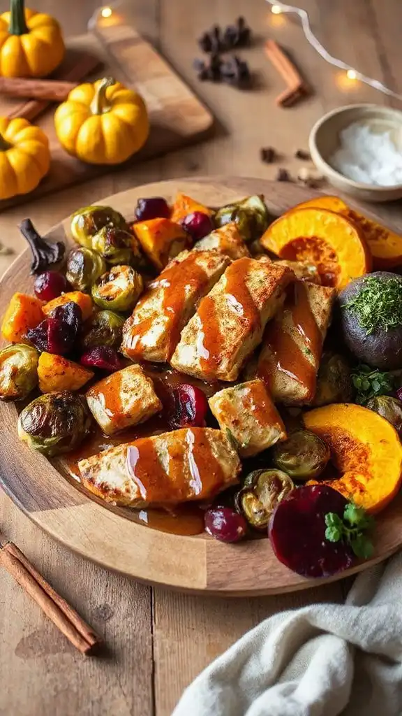baked tempeh with glaze