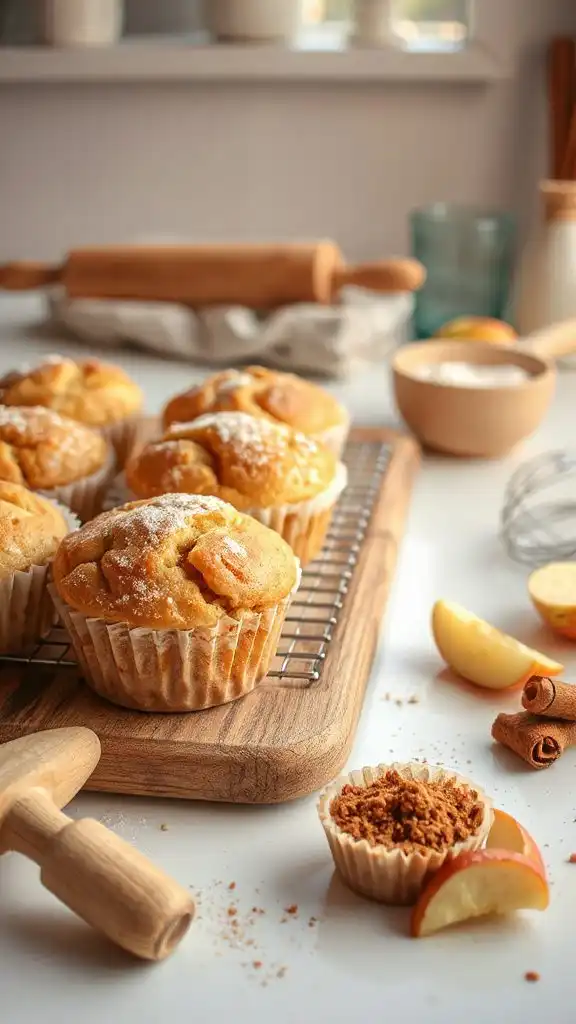 baking delicious apple cinnamon muffins