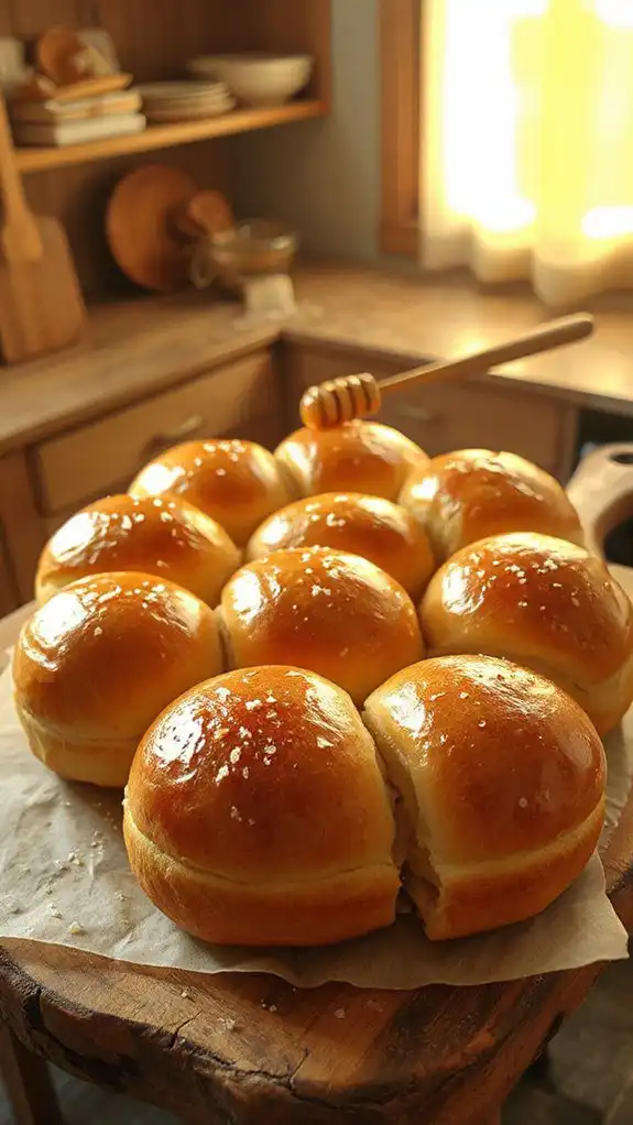 baking golden brown rolls