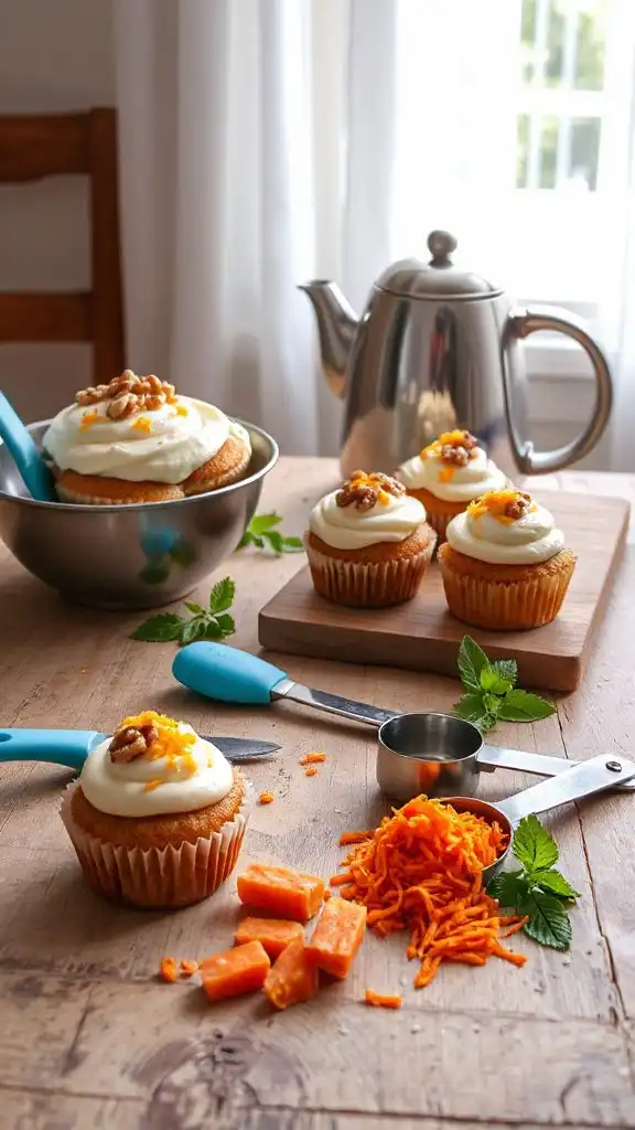 baking mini carrot cakes